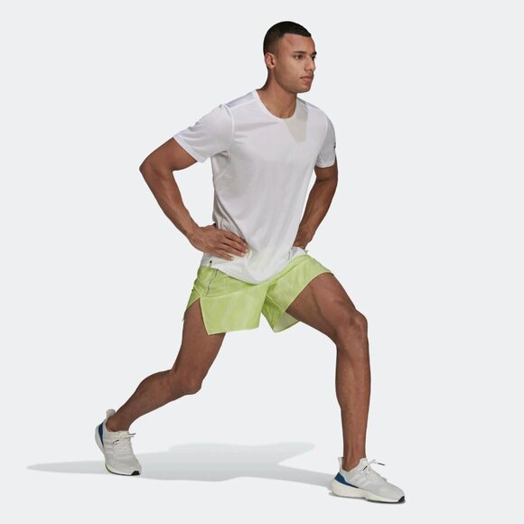 Adidas Mens Running BTN Shorts H61161 Lime Wicking 5" Size XS Extra Small - Picture 3 of 6